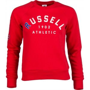 Russell Athletic BADGED-CREWNECK RAGLAN SWEATSHIRT červená XS - Dámská mikina