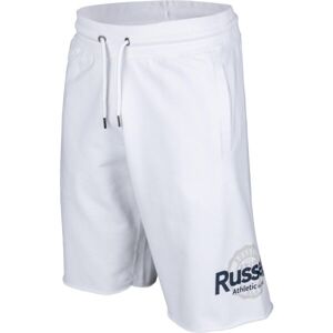 Russell Athletic CIRCLE RAW SHORT Pánské šortky, Oranžová,Bílá, velikost XL