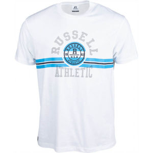 Russell Athletic COLLEGIATE STRIPE CREWNECK TEE SHIRT Pánské tričko, Bílá,Modrá,Černá, velikost S
