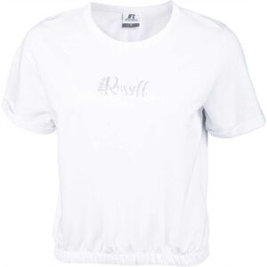 Russell Athletic CROPPED TOP Dámské tričko, Bílá,Stříbrná, velikost L