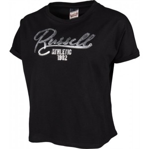Russell Athletic GLITTER TEE černá S - Dámské tričko