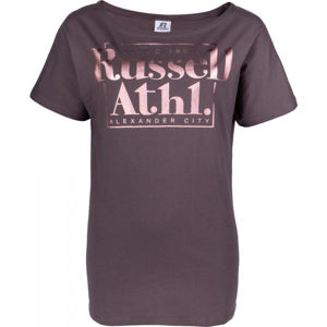 Russell Athletic KIMONO LOOSE FIT TOP Dámské tričko, Tmavě šedá,Růžová, velikost M