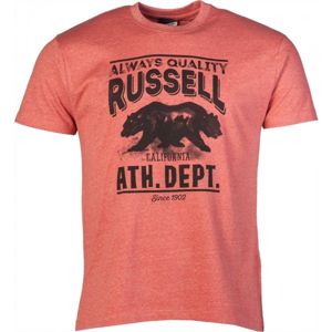 Russell Athletic S/S CREW TEE WITH DISTRESSED BEAR PRINT červená XL - Pánské tričko