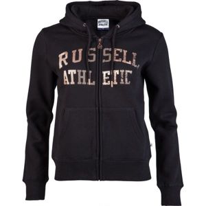 Russell Athletic ZIP THROUGH LOGO HOODY černá M - Dámská mikina