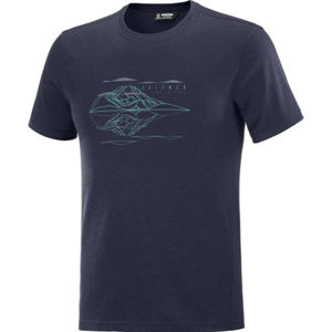 Salomon EXPLORE BLEND TEE M Pánské tričko, Tmavě modrá,Zelená, velikost