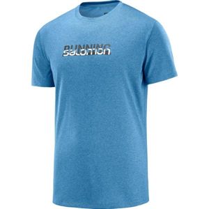 Salomon AGILE GRAPHIC TEE M modrá M - Pánské běžecké tričko