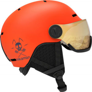 Salomon GROM VISOR Dětská lyžařská helma, oranžová, velikost (53 - 56)