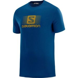 Salomon BLEND LOGO SS TEE M modrá XL - Pánské triko