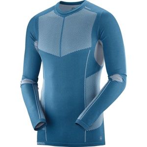 Salomon PRIMO WARM SEAMLESS TEE modrá XL - Pánské triko