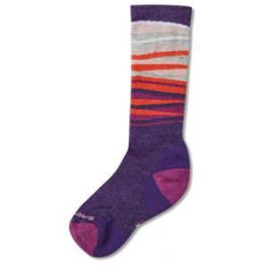 Smartwool WINTERSPORT STRIPE fialová S - Dětské zimní ponožky