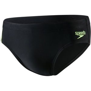 Speedo PLACEMENT 7CM BRIEF Pánské plavky, Černá,Světle zelená, velikost 5