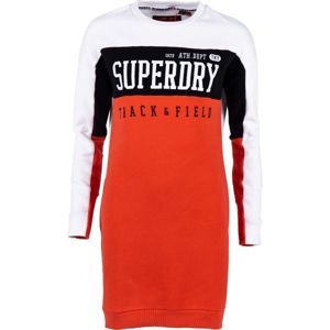 Superdry PANEL SLEEVE SWEAT DRESS oranžová 12 - Dámské šaty