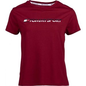 Tommy Hilfiger TEE LOGO CO/EA červená S - Dámské tričko