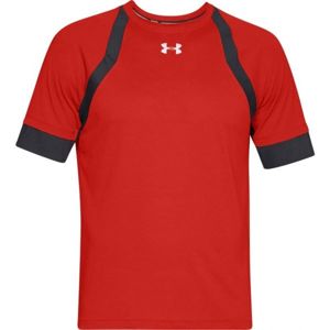 Under Armour HEXDELTA SHORTSLEEVE červená M - Pánské běžecké triko
