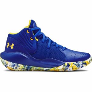 Under Armour JET21 Chlapecké basketbalové boty, Modrá,Žlutá, velikost 3.5