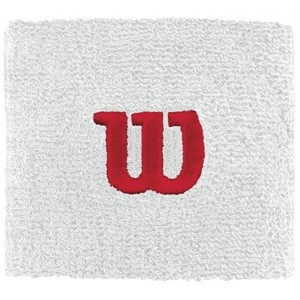 Wilson W WRISTBAND Tenisové potítko, Bílá,Červená, velikost